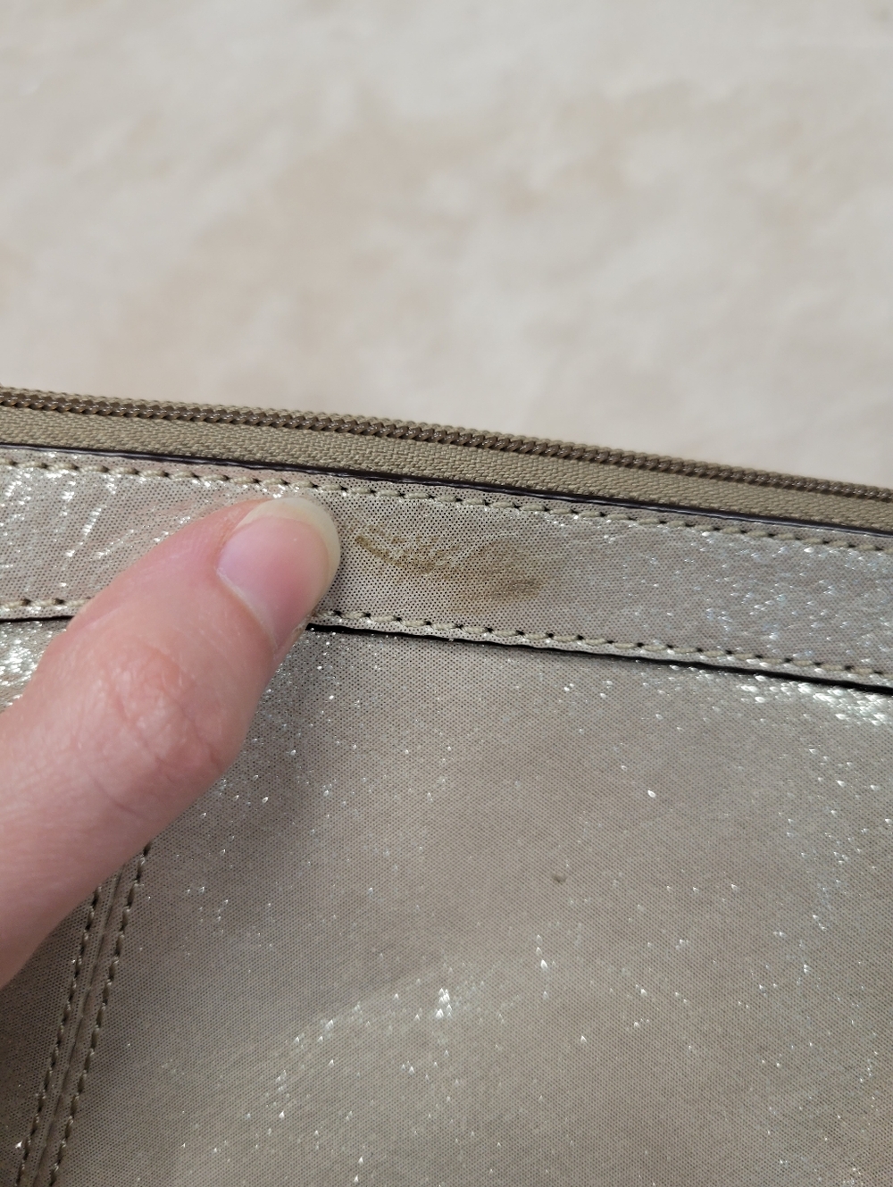 NEW Vintage Coach 2000s Metallic Champagne Gold Wristlet - Deadstock NWT Clutch - Picture 8 of 9